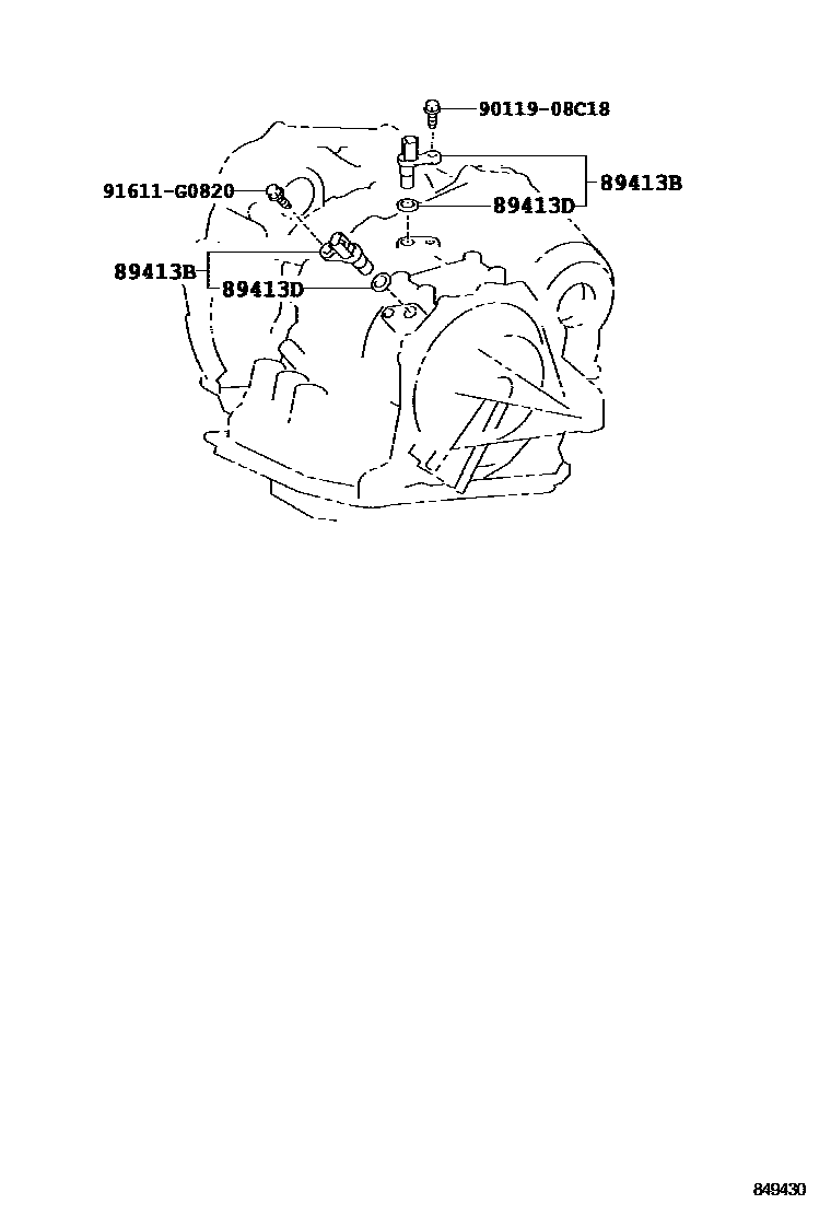 Toyota COROLLA 超速档和电子控制变速器 EPC diagram — 849430