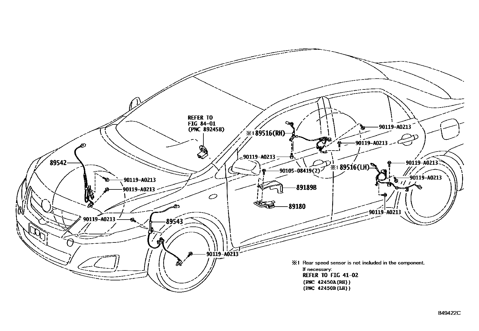Toyota COROLLA ABS 和 VSC EPC diagram — 849422C