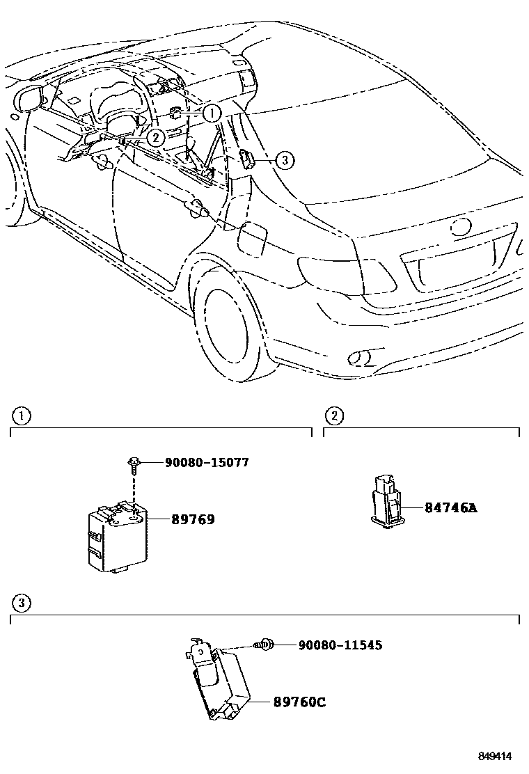 Toyota COROLLA 轮胎压力警告系统 EPC diagram — 849414