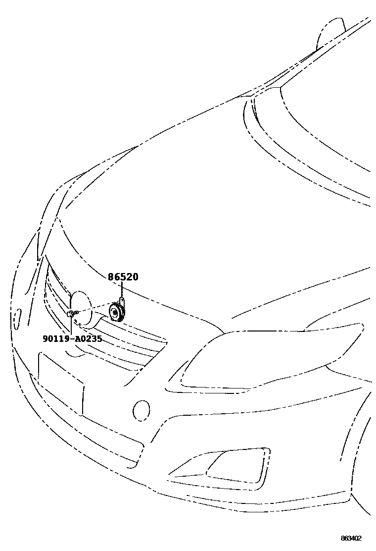 Toyota COROLLA 喇叭 EPC diagram — 863402