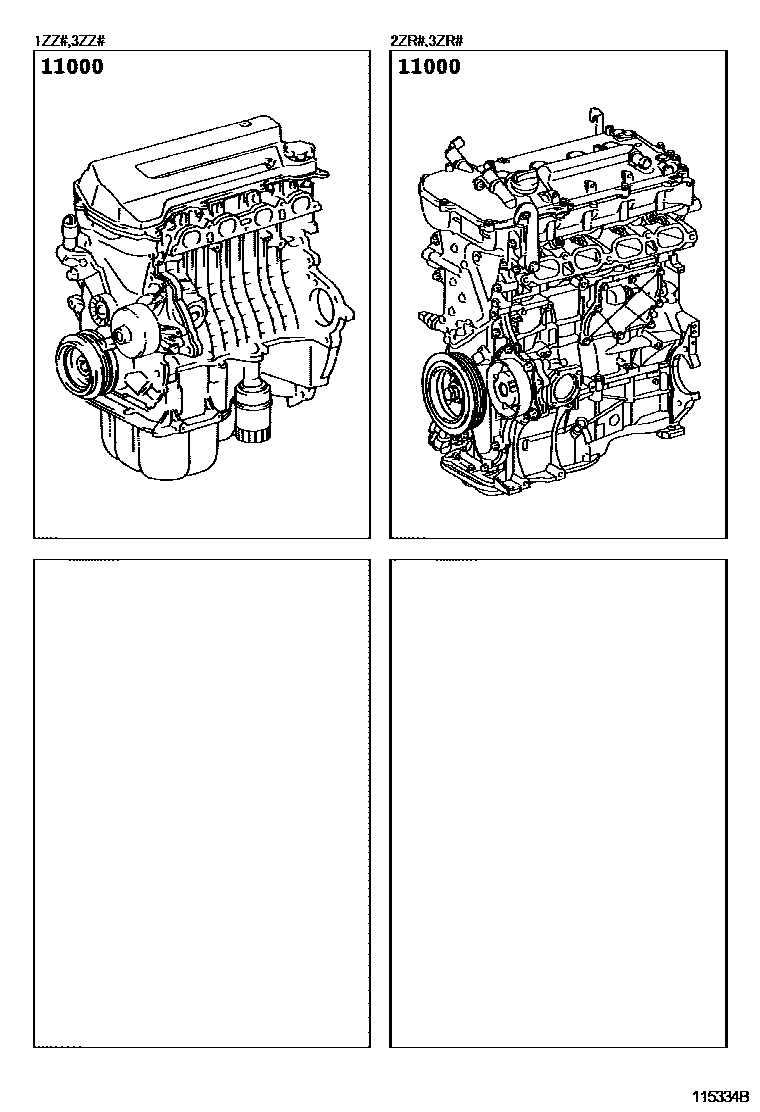 Toyota COROLLA Partial Engine Assembly EPC diagram — 115334B