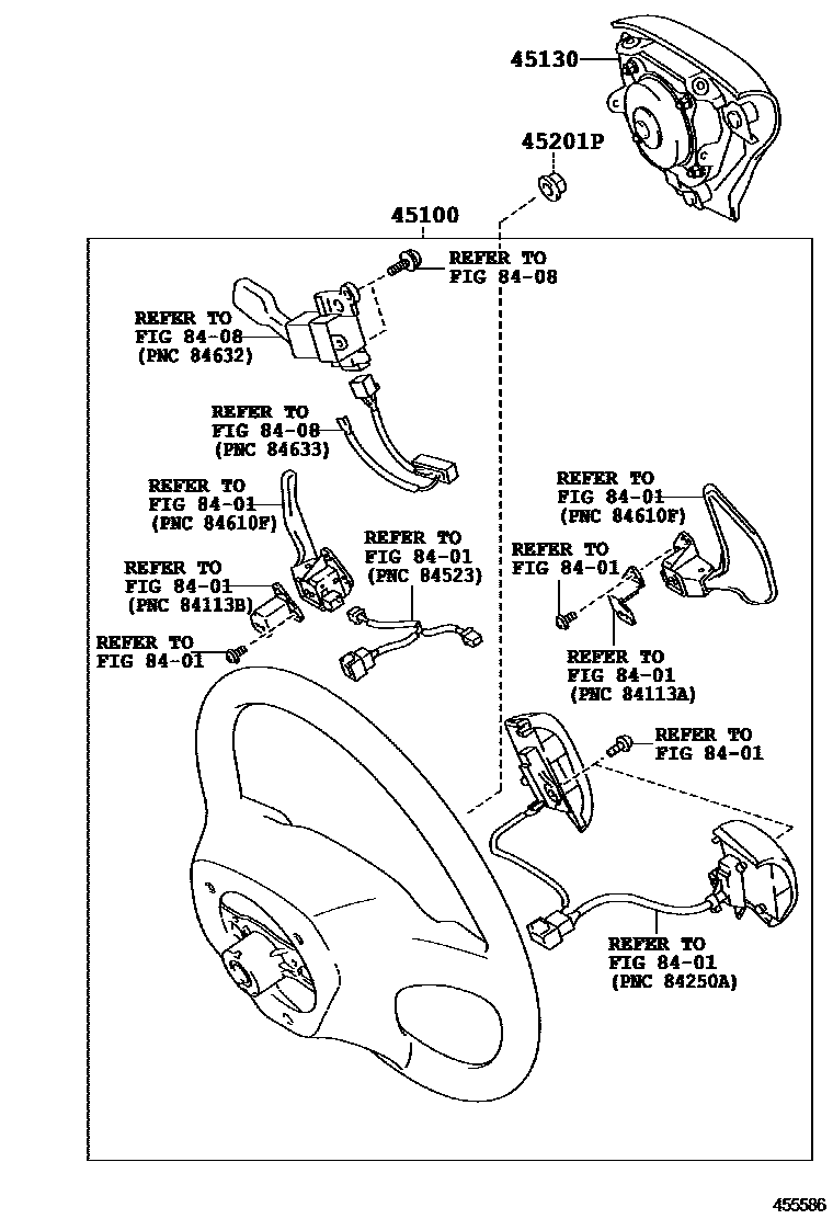 Toyota COROLLA Steering Wheel EPC diagram — 455586