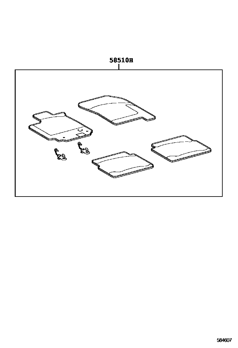 Toyota COROLLA 地板垫和地毯 EPC diagram — 584607