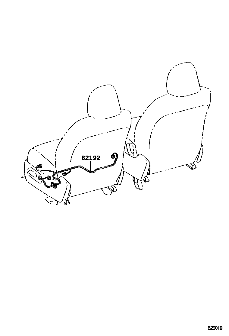 Toyota COROLLA 线束和卡夹 EPC diagram — 826010