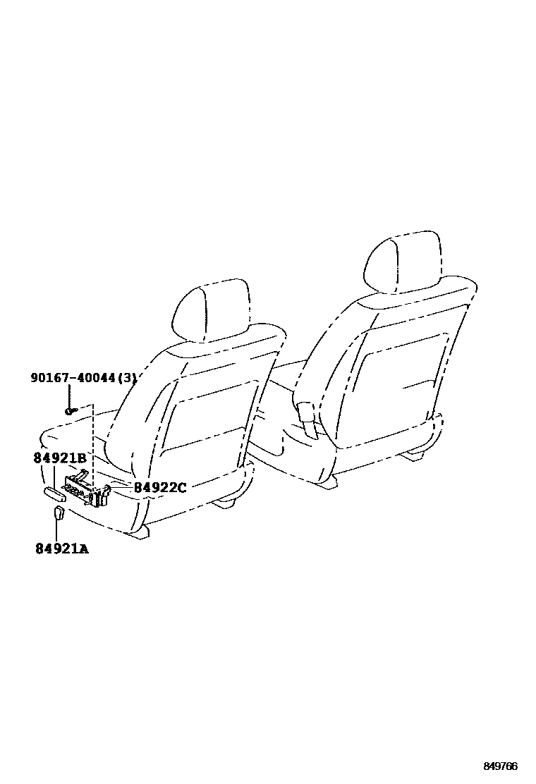 Toyota COROLLA 开关和继电器和ECU EPC diagram — 849766