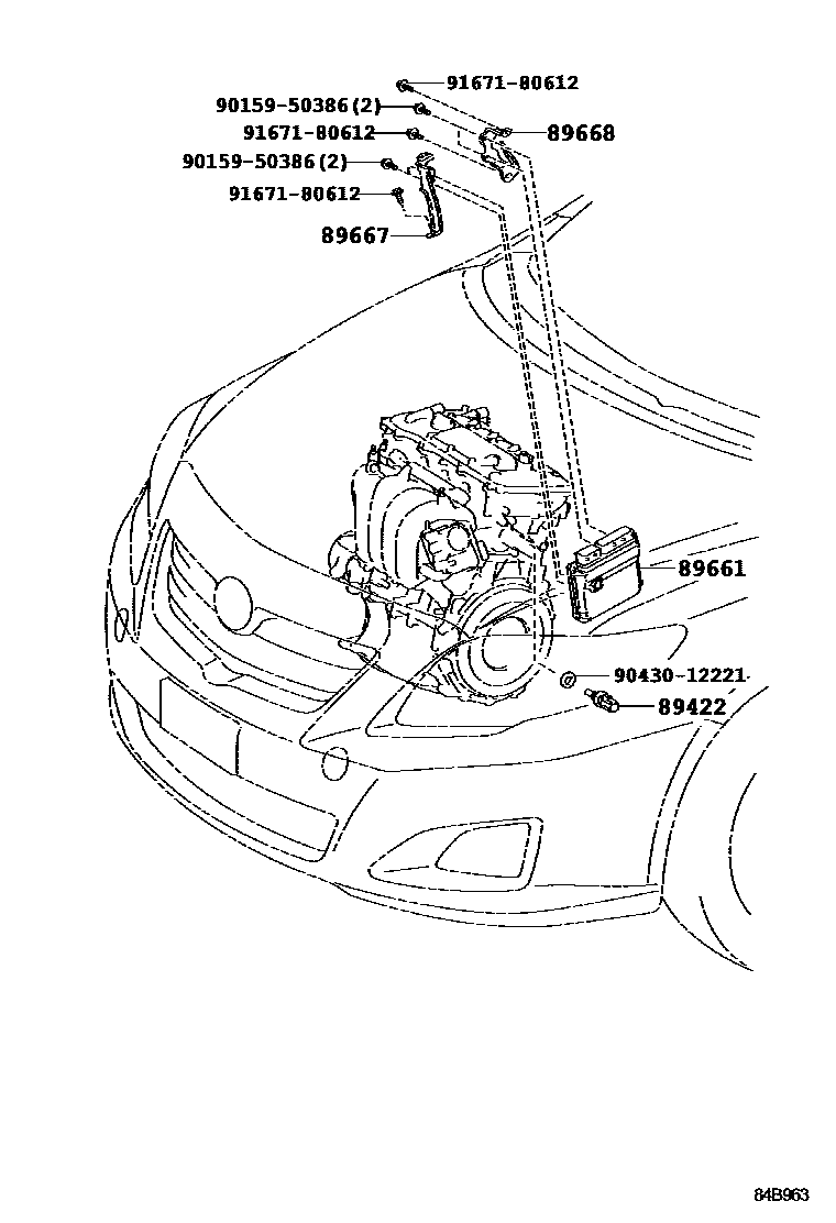 Toyota COROLLA 电子燃油喷射系统 EPC diagram — 84B963