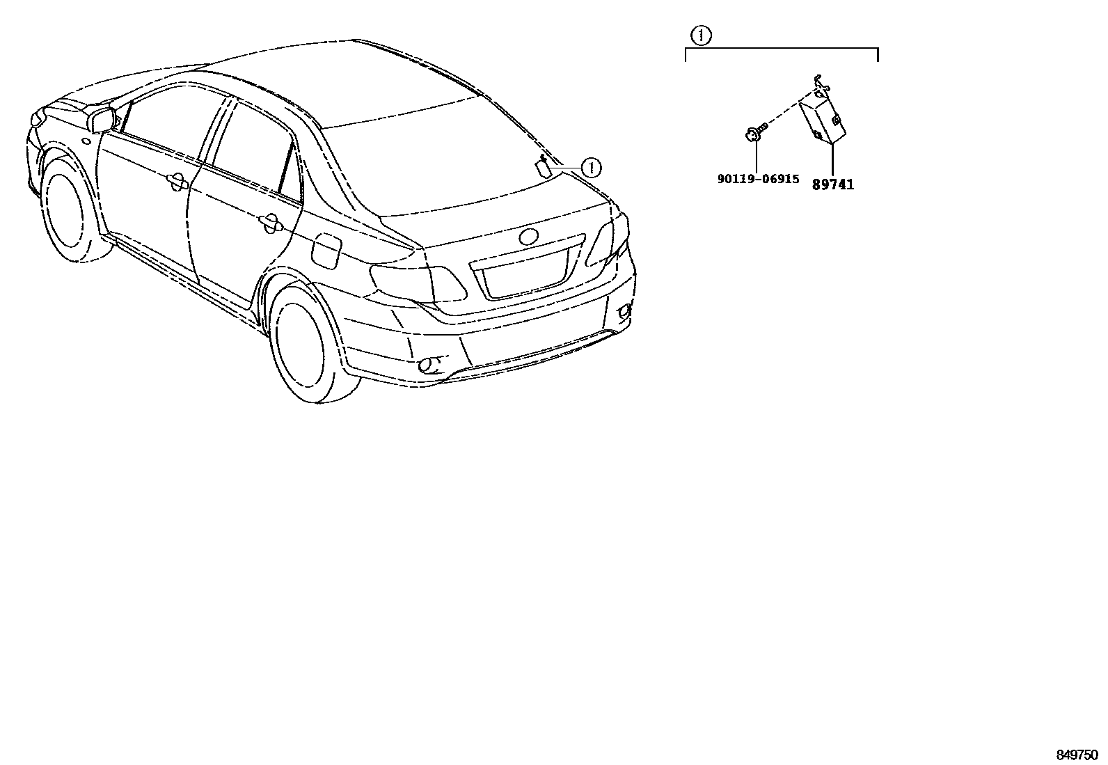 Toyota COROLLA 遥控门锁 EPC diagram — 849750