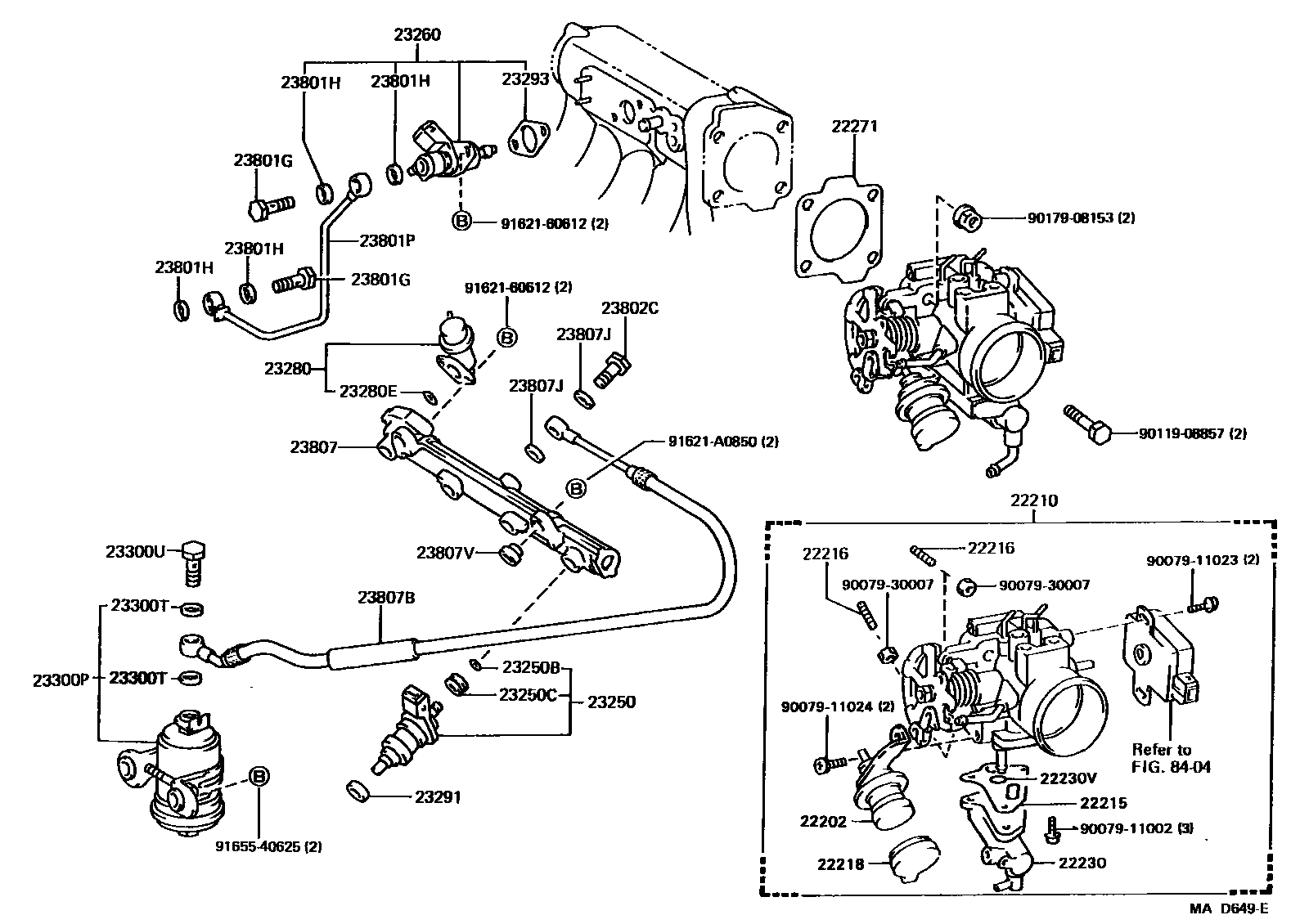 Toyota COROLLA 燃油喷射系统 EPC diagram — MAD649E