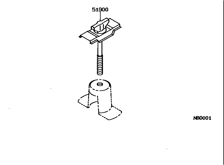 Toyota COROLLA Spare tire rack EPC diagram — NB0001