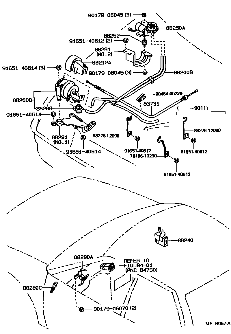 Toyota COROLLA 巡航控制(自动行驶) EPC diagram — MER057A