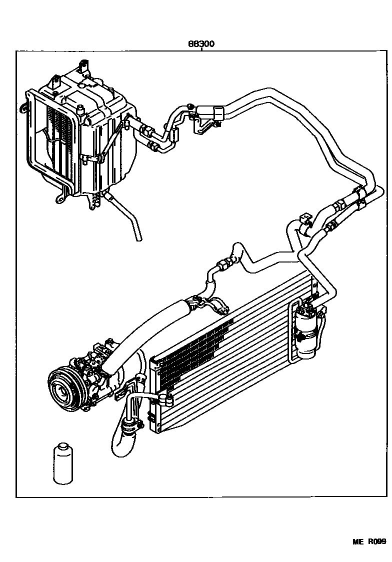 Toyota COROLLA 暖风和空调系统 - 组件 EPC diagram — MER099