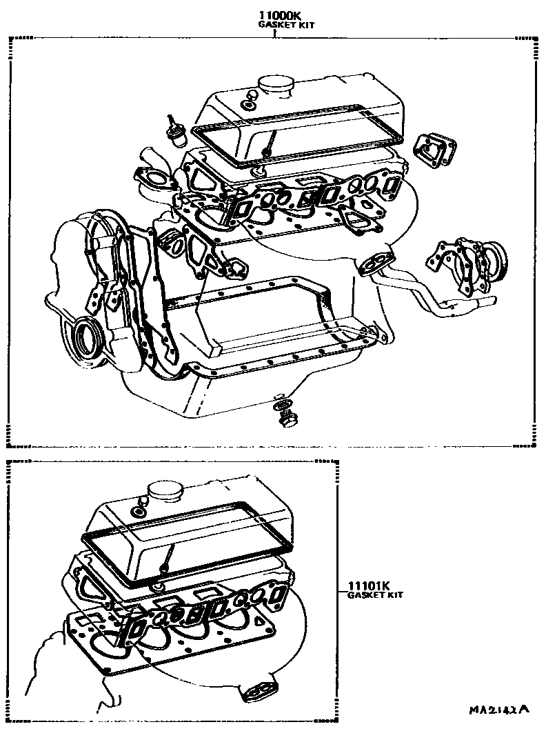 Toyota COROLLA Engine Overhaul Gasket Kit EPC diagram — MA2142A
