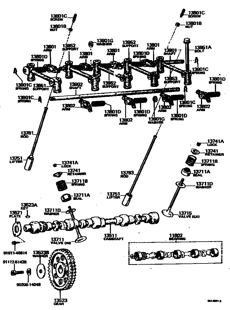 Toyota COROLLA Camshaft & Valve EPC diagram — MA8041Z