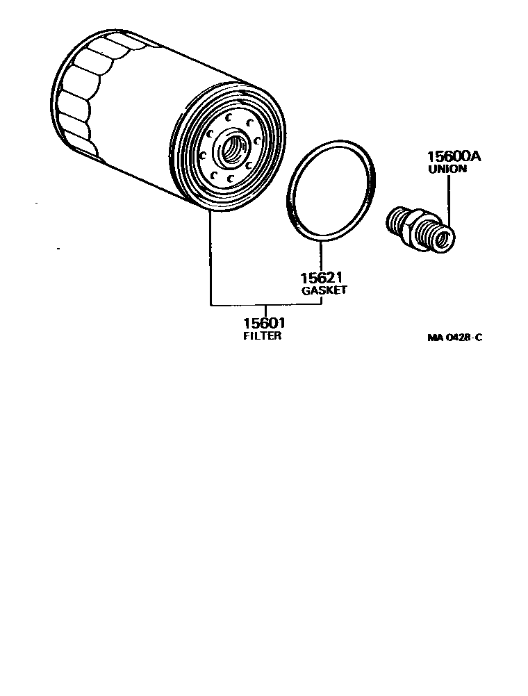 Toyota COROLLA Oil Filter EPC diagram — MA0428C