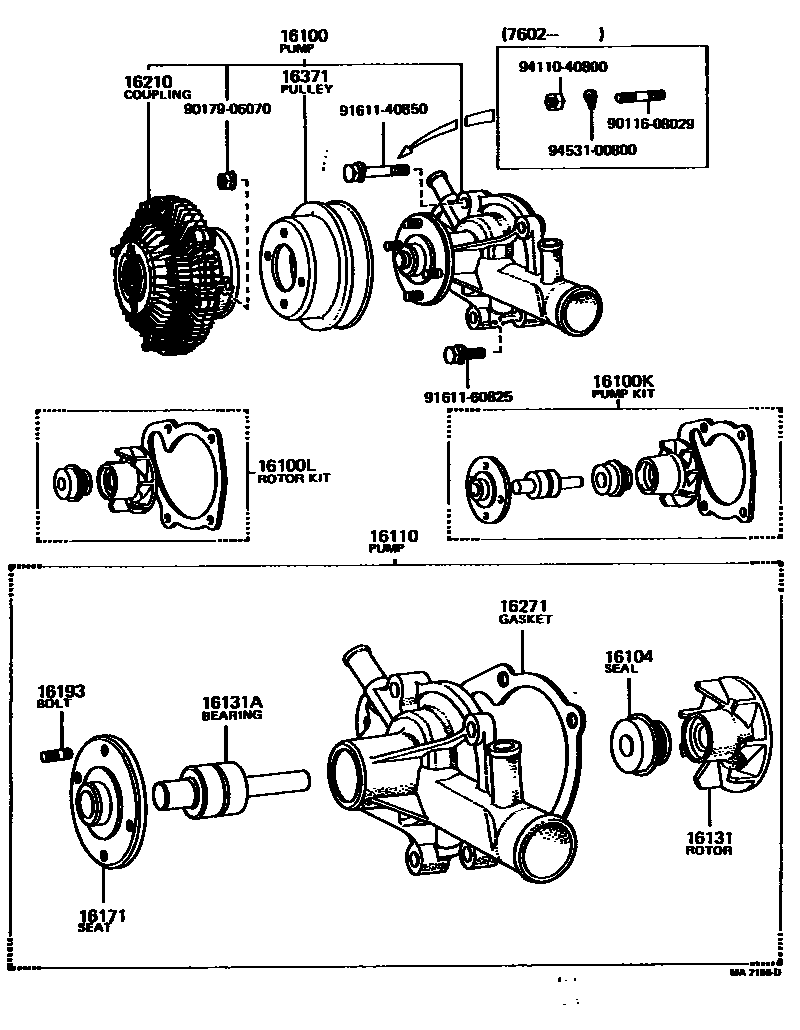 Toyota COROLLA Water Pump EPC diagram — MA2156D