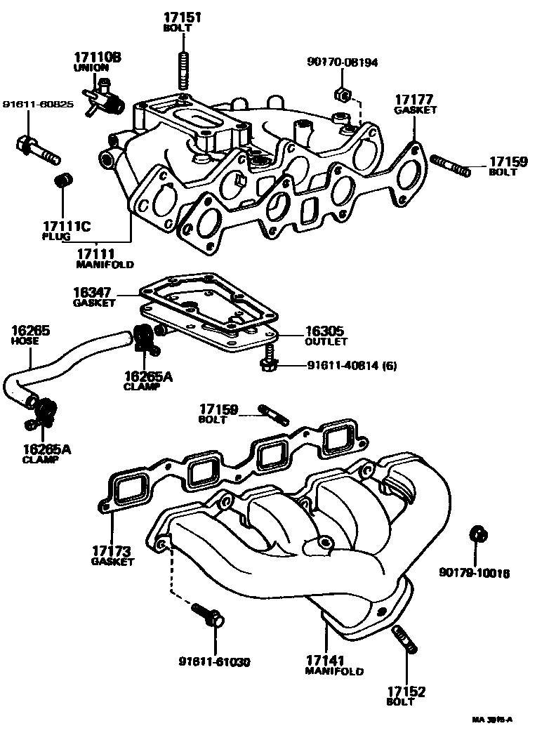 Toyota COROLLA Manifold EPC diagram — MA3015A
