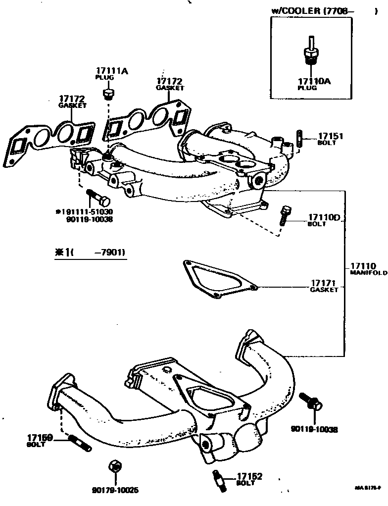 Toyota COROLLA Manifold EPC diagram — MA8175F