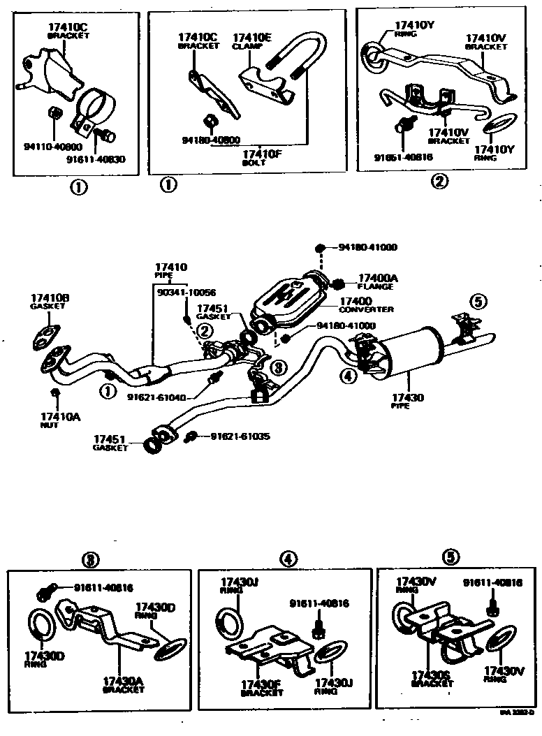 Toyota COROLLA Exhaust Pipe EPC diagram — MA2352D