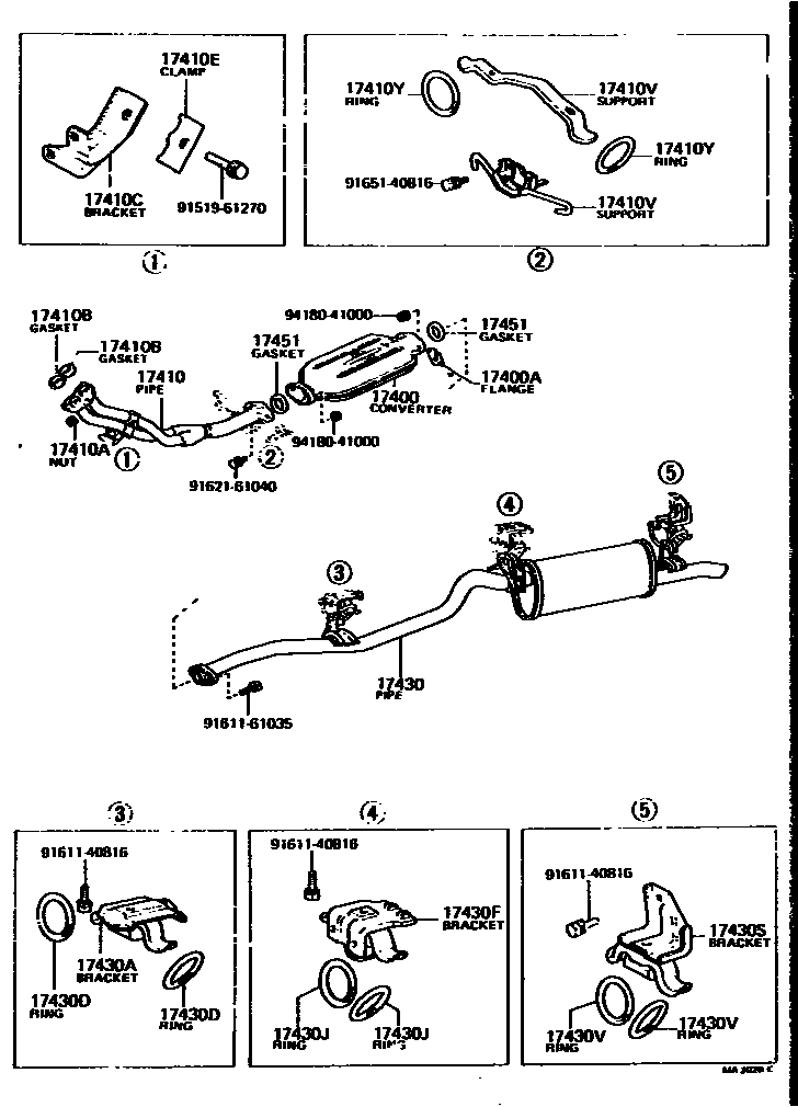 Toyota COROLLA Exhaust Pipe EPC diagram — MA3020C