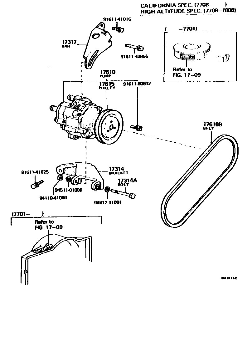 Toyota COROLLA 空气泵 EPC diagram — MA8177E