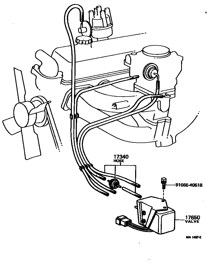 Toyota COROLLA vacuum tube EPC diagram — MA1487E