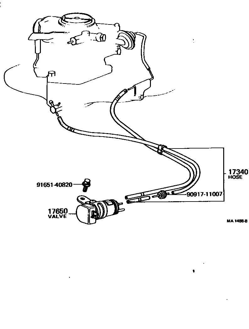 Toyota COROLLA vacuum tube EPC diagram — MA1488B