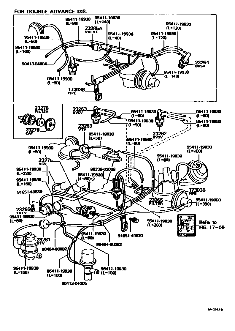 Toyota COROLLA vacuum tube EPC diagram — MA2372E