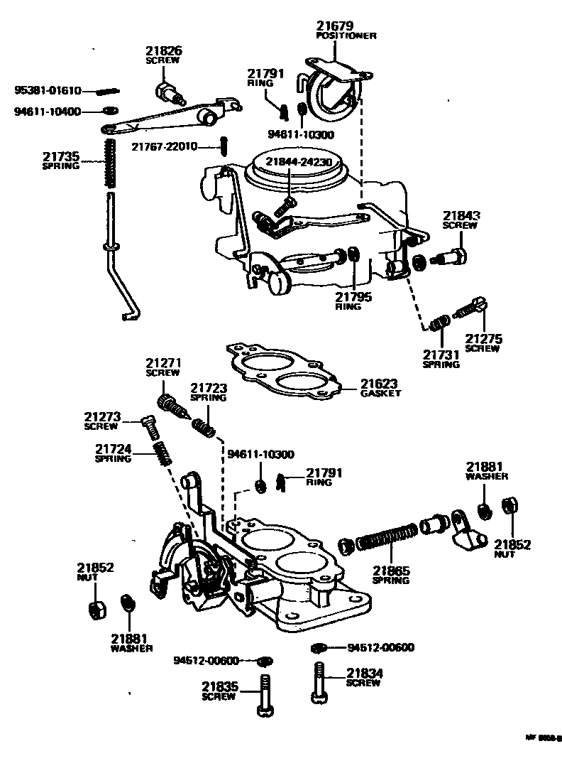 Toyota COROLLA 化油器 EPC diagram — MF8055B
