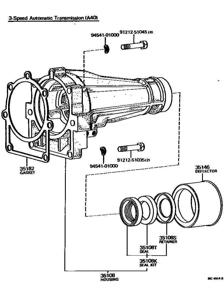 Toyota COROLLA Extension shell (ATM) EPC diagram — MC4614B