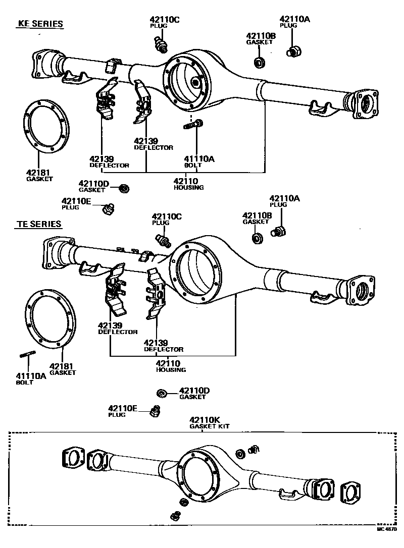 Toyota COROLLA 后桥壳和差速器 EPC diagram — MC4670
