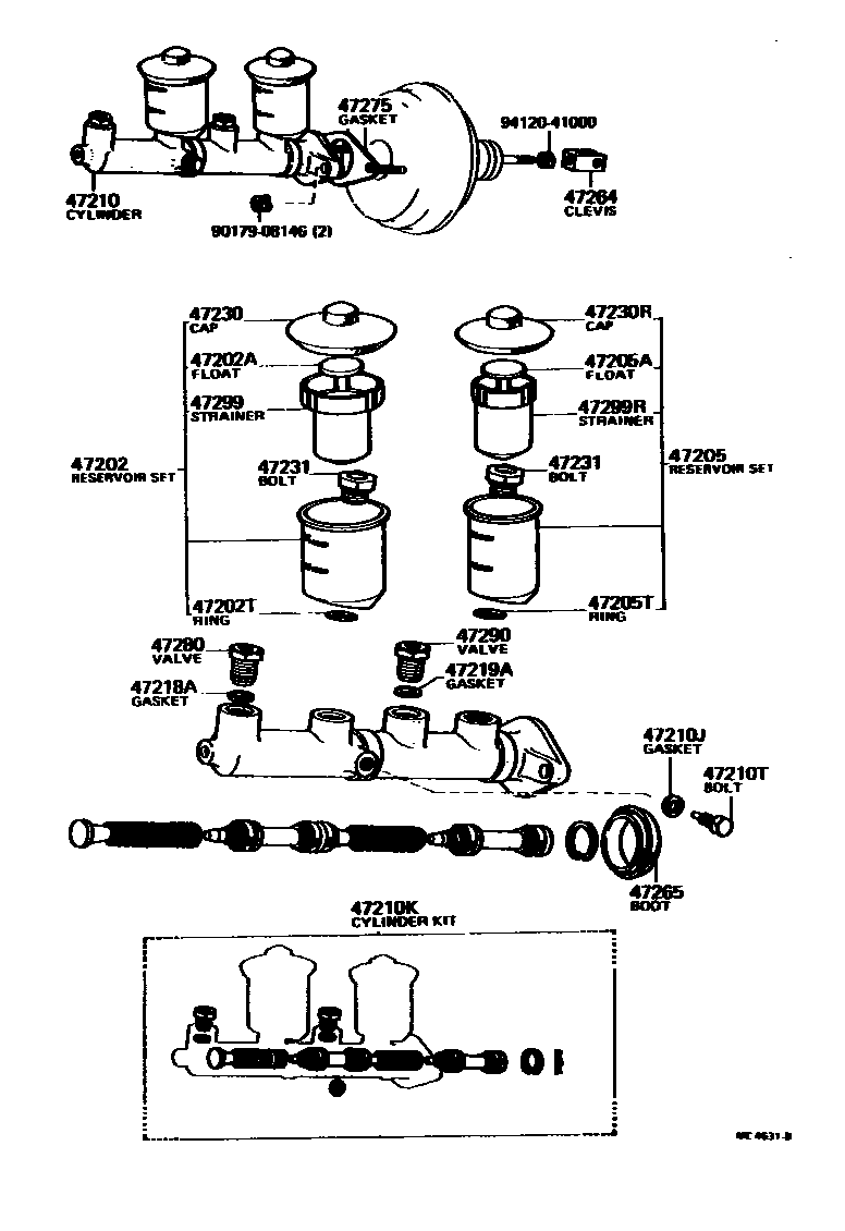 Toyota COROLLA 制动总泵 EPC diagram — MC4631B