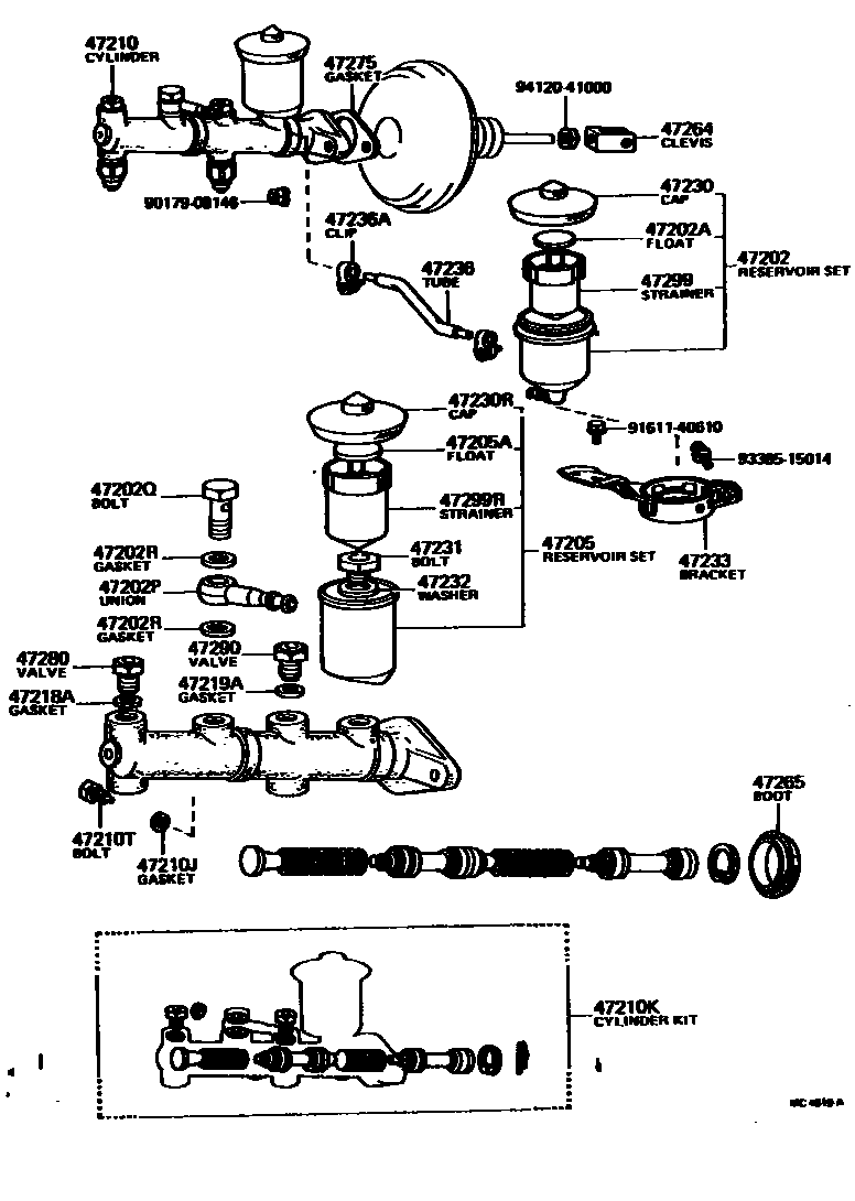 Toyota COROLLA 制动总泵 EPC diagram — MC4819A