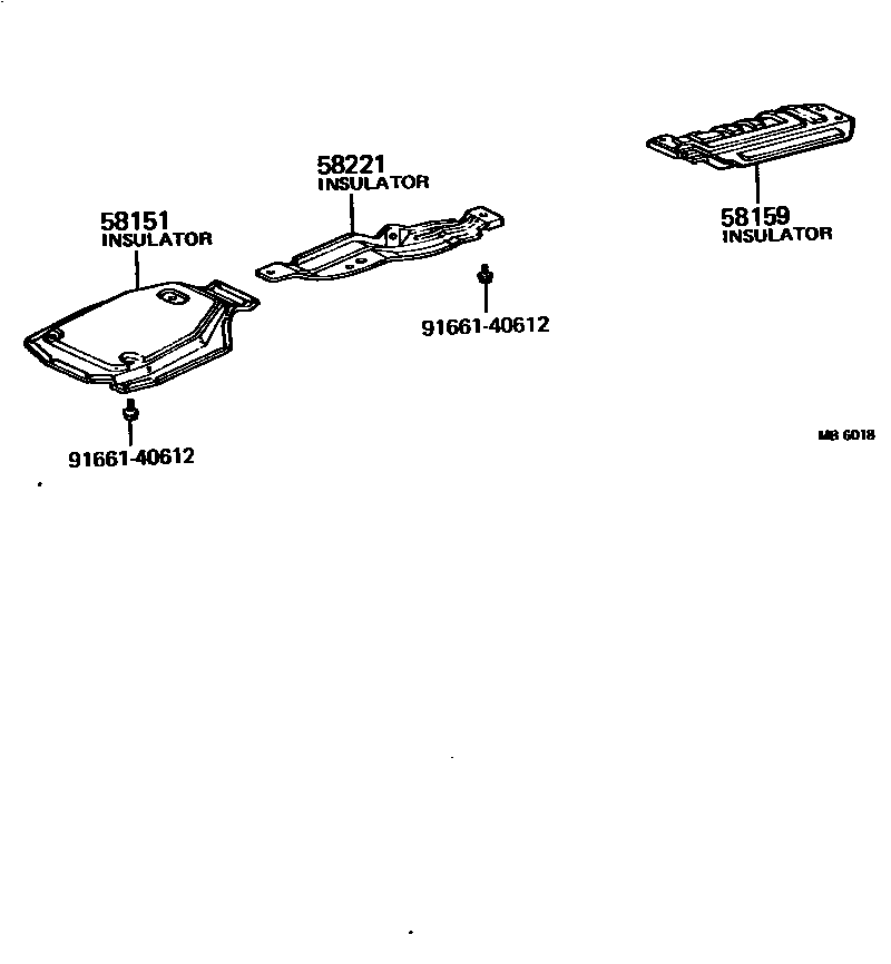 Toyota COROLLA 地板隔热垫 EPC diagram — MB6018