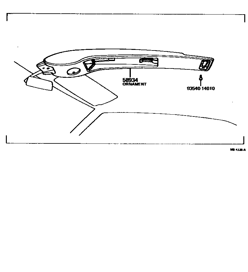 Toyota COROLLA 中央扶手箱和支架 EPC diagram — MB4336A