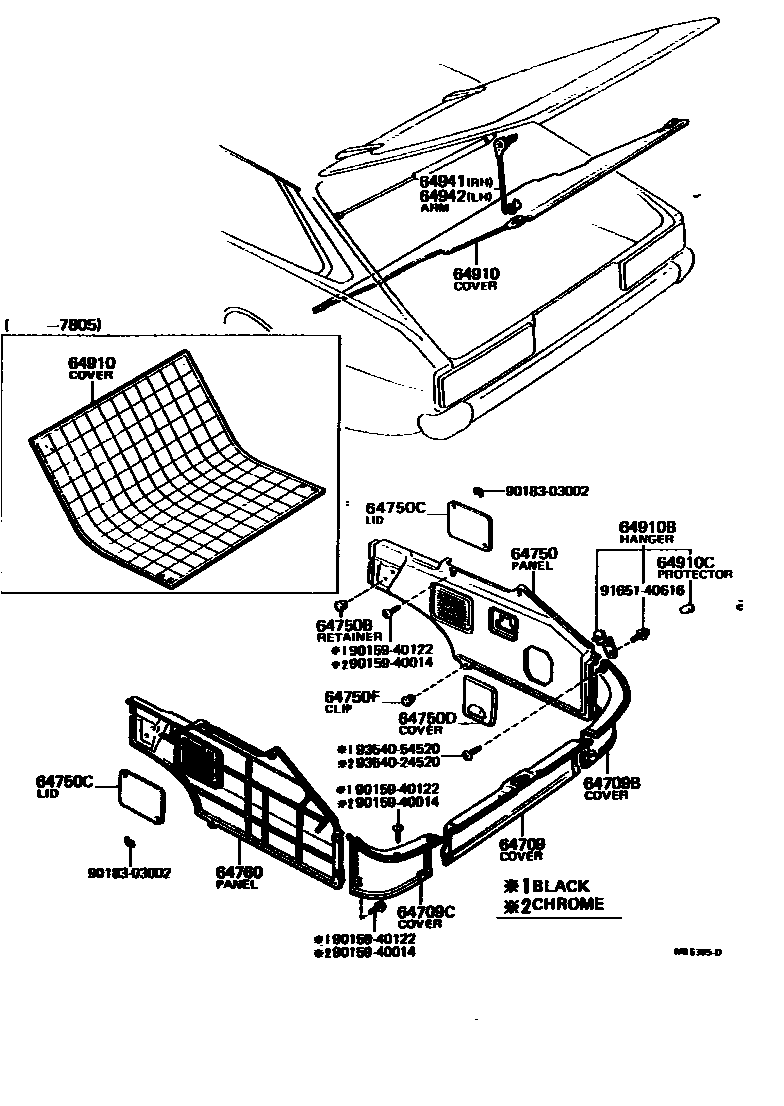 Toyota COROLLA 底板和底板装饰罩 EPC diagram — MB5365D