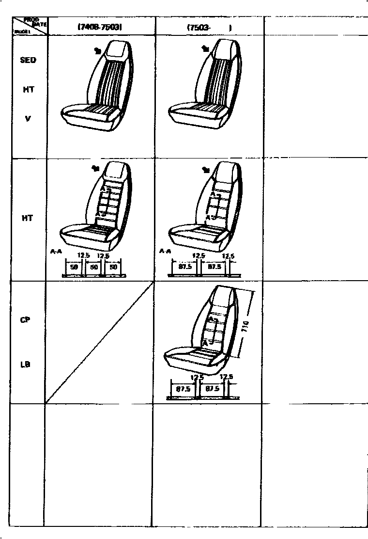Toyota COROLLA 前排座椅和座椅滑轨 EPC diagram — 717038