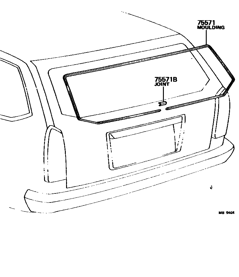 Toyota COROLLA 后防护条 EPC diagram — MB9464