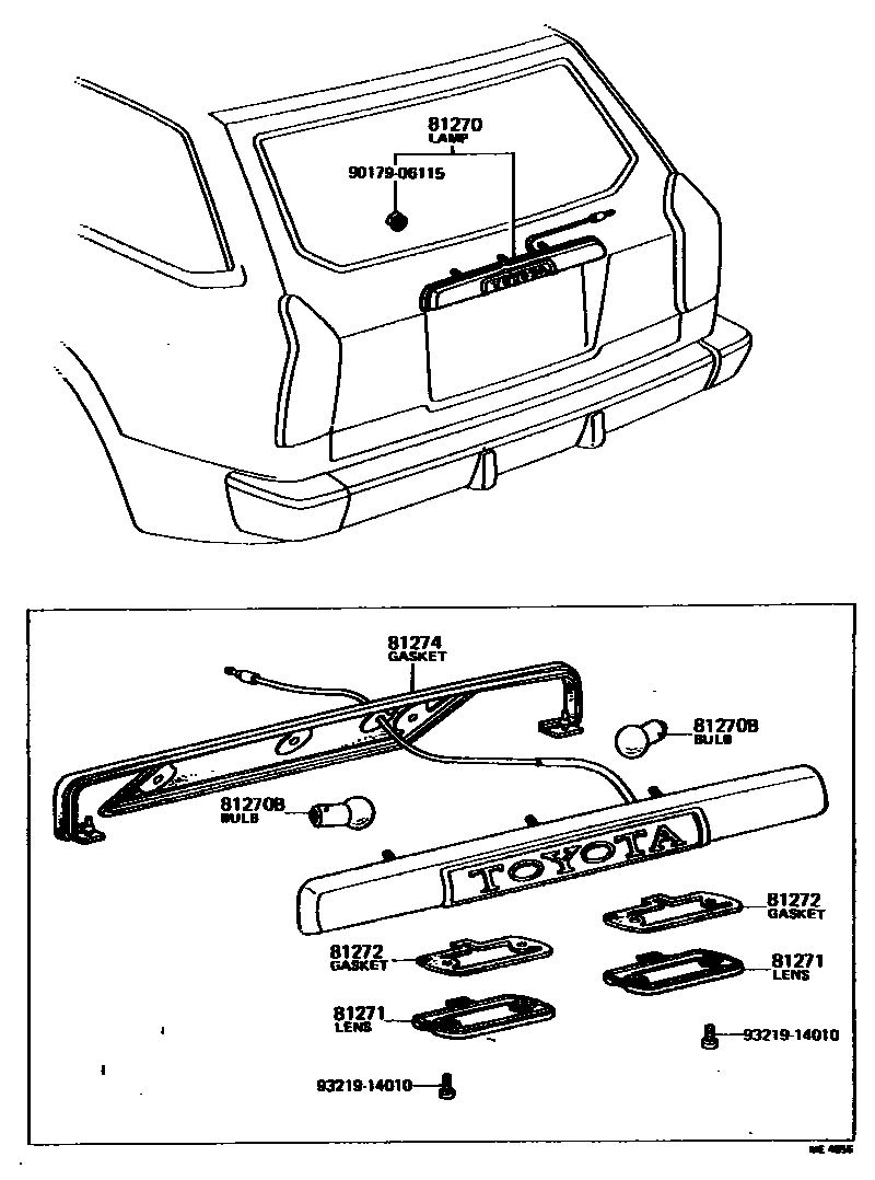Toyota COROLLA 后牌照灯 EPC diagram — ME4856