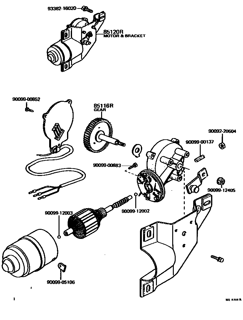 Toyota COROLLA 后刮水器 EPC diagram — ME4744R