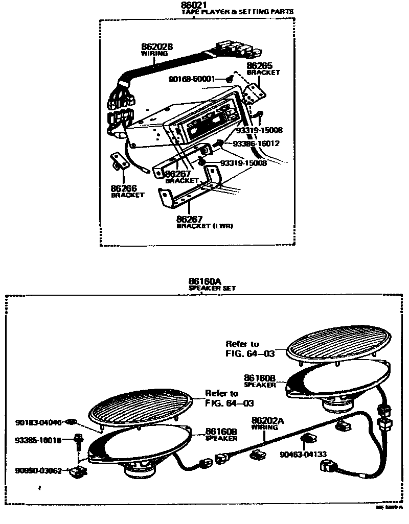 Toyota COROLLA 扬声器 EPC diagram — ME5049A