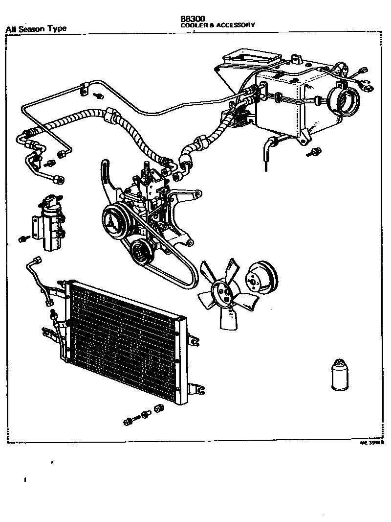 Toyota COROLLA 暖风和空调系统 - 组件 EPC diagram — ME3998B