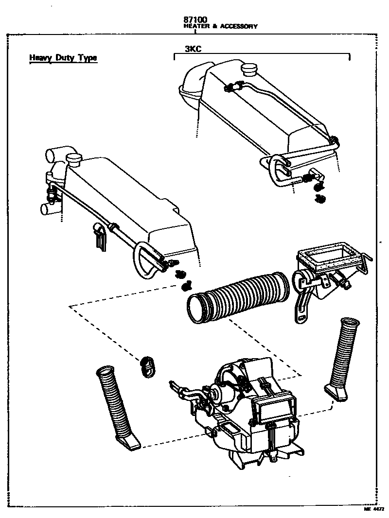 Toyota COROLLA 暖风和空调系统 - 组件 EPC diagram — ME4472