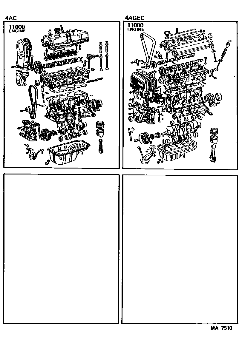 Toyota COROLLA Partial Engine Assembly EPC diagram — MA7510