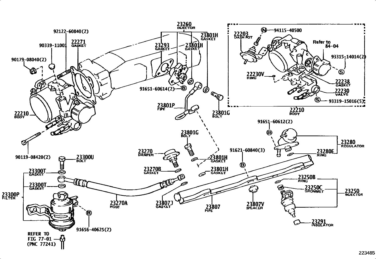Toyota COROLLA 燃油喷射系统 EPC diagram — 223485