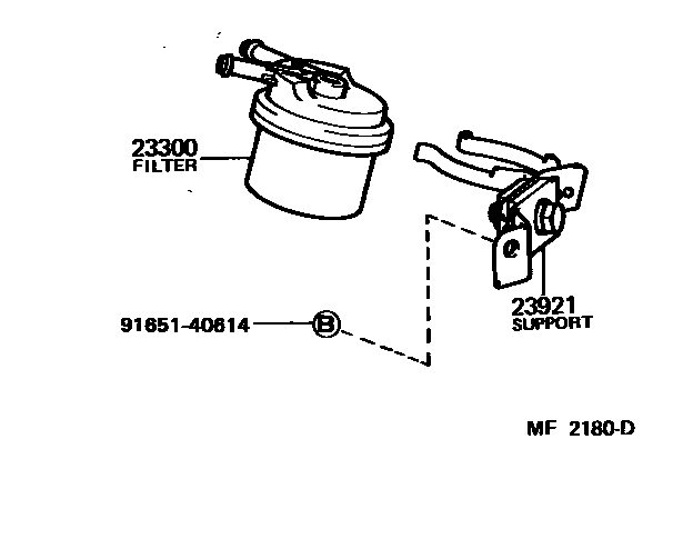 Toyota COROLLA fuel filter EPC diagram — MF2180D