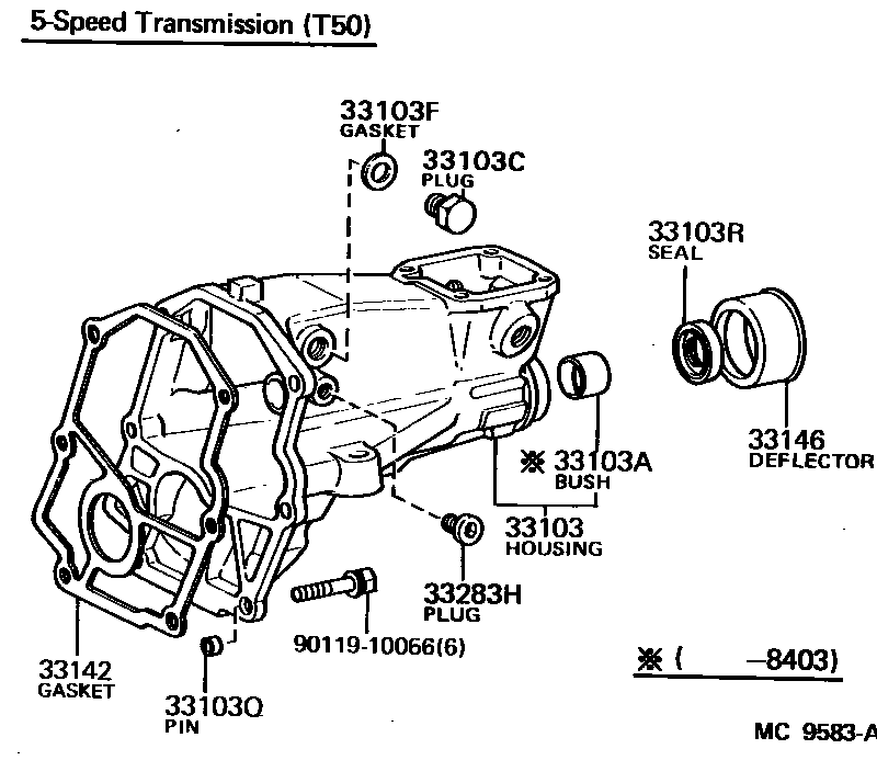 Toyota COROLLA Extended shell (MTM) EPC diagram — MC9583A