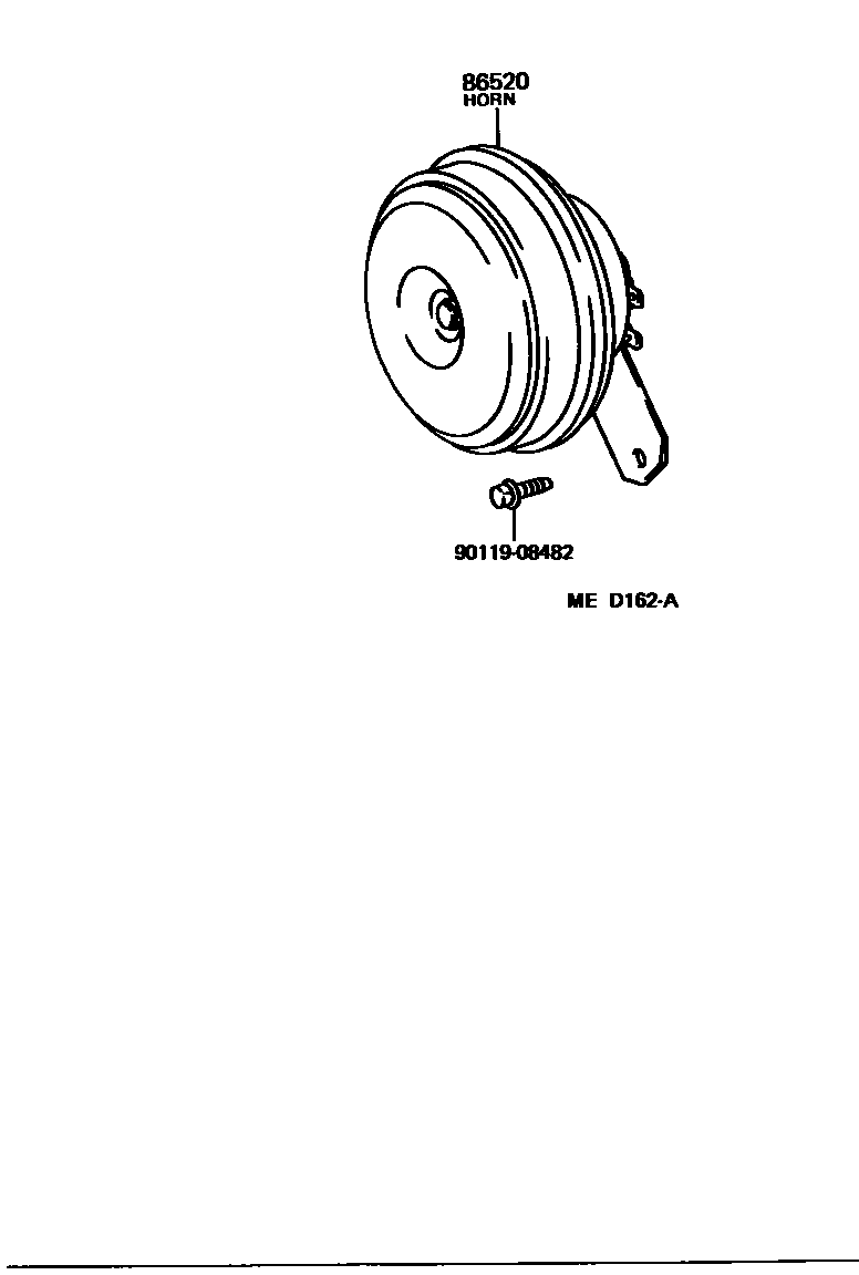 Toyota COROLLA 喇叭 EPC diagram — MED162A