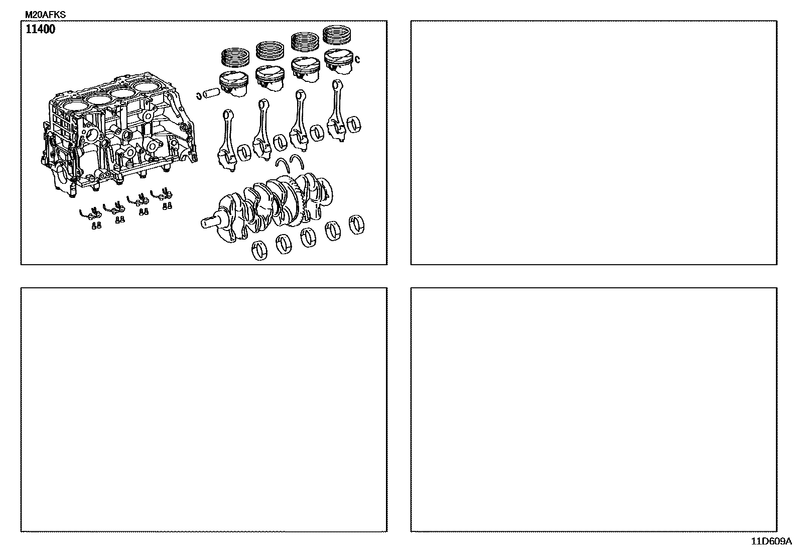 Toyota COROLLA Short Block Assembly EPC diagram — 11D609A