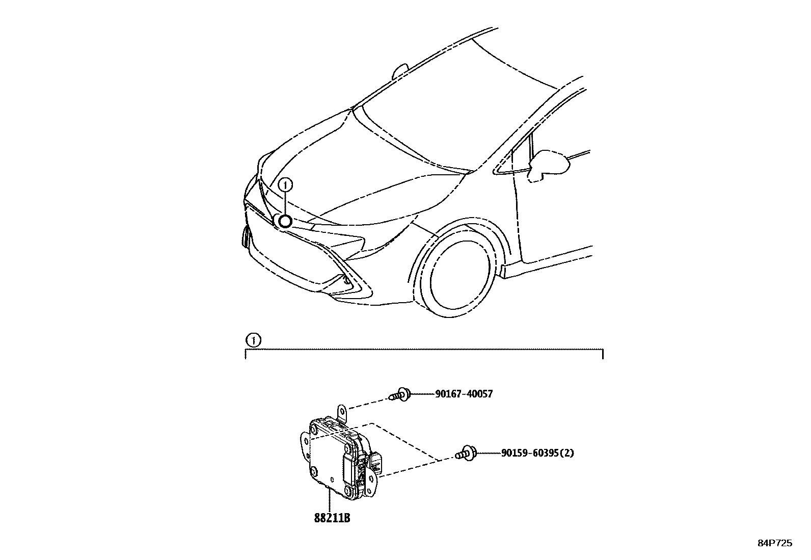 Toyota COROLLA 巡航控制(自动行驶) EPC diagram — 84P725
