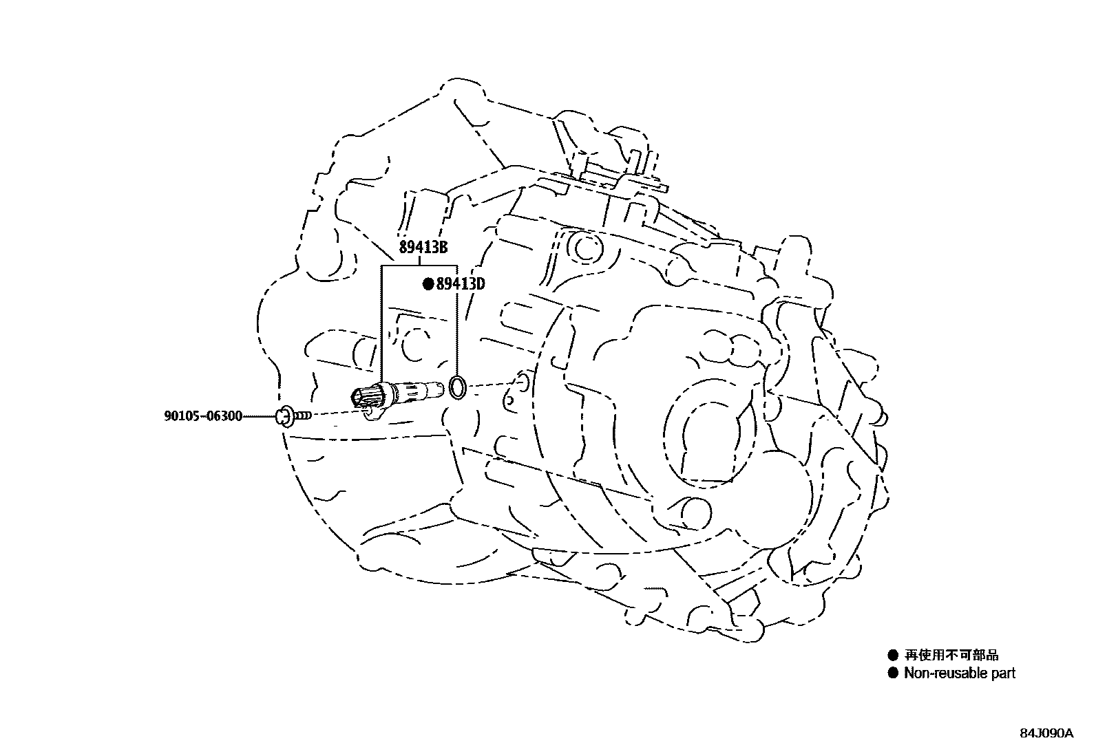 Toyota COROLLA 超速档和电子控制变速器 EPC diagram — 84J090A